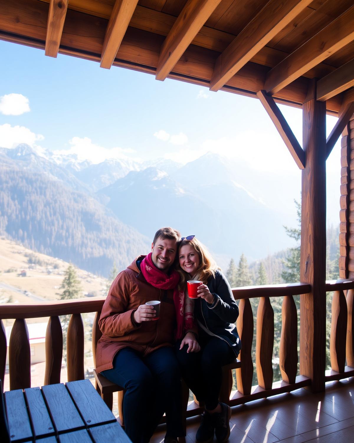 Couple on the balcony with chai