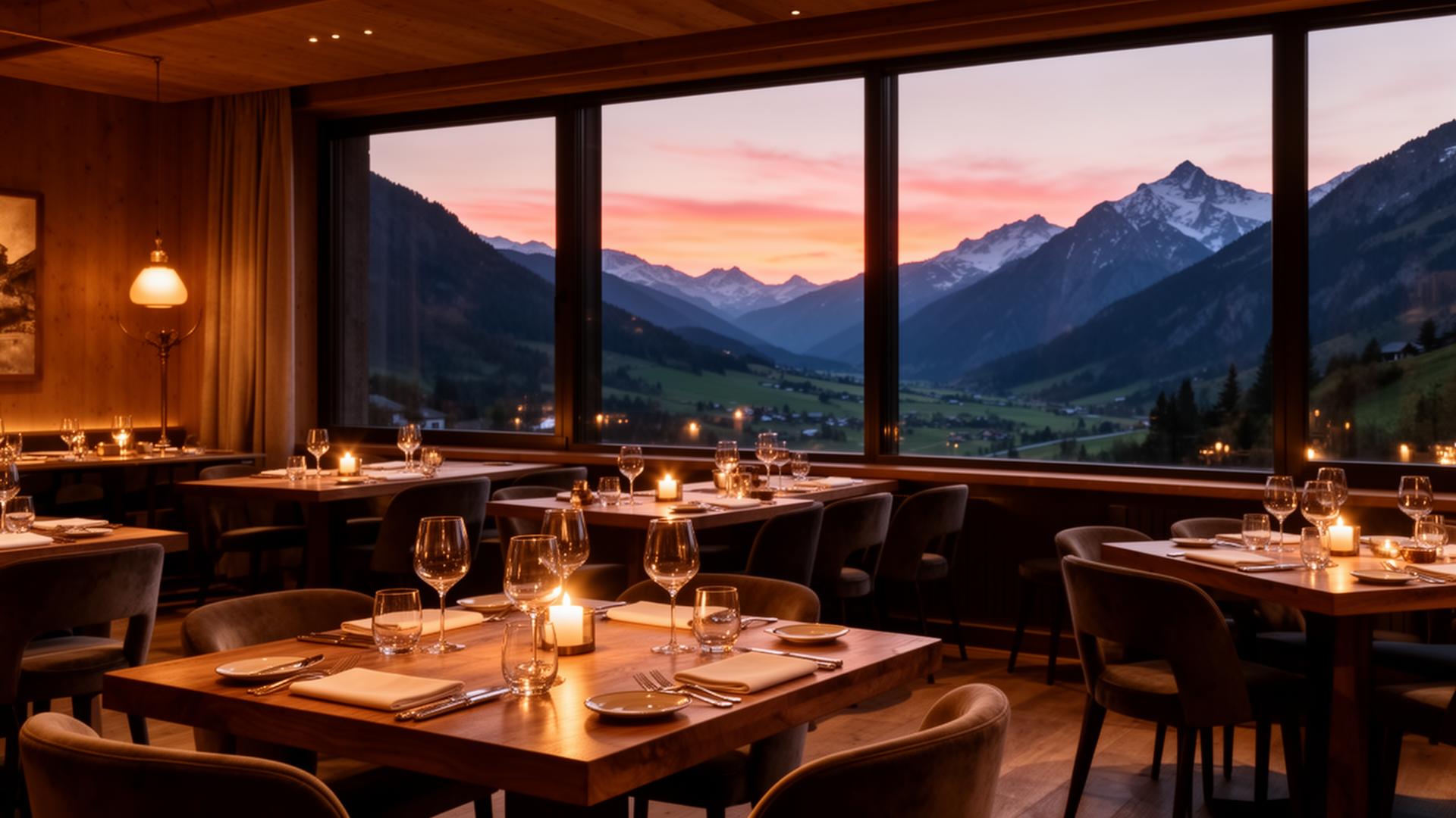 The Pine Restaurant at dusk